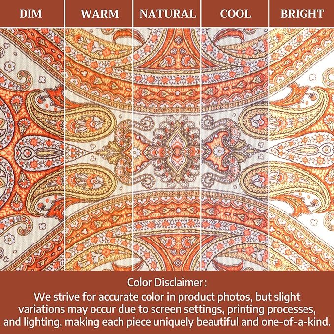 Maison d' Hermine Placemats Set of 4 100% Cotton Washable Cloth Place Mats, Reusable Table Mats for Thanksgiving Christmas Decorations Kitchen Dining Party Wedding (Kashmir Paisley, 13" x 19")