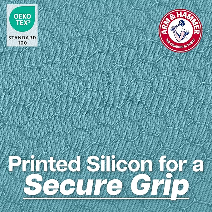 Arm & Hammer Quilted Oven Mitts, Heat Resistant, Non-Slip Silicone Grip, 2 Pack, Teal