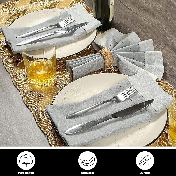 Homidate Cloth Dinner Napkins – Machine Washable Reusable Fabric Napkins for Weddings, Parties & Table Decorations
