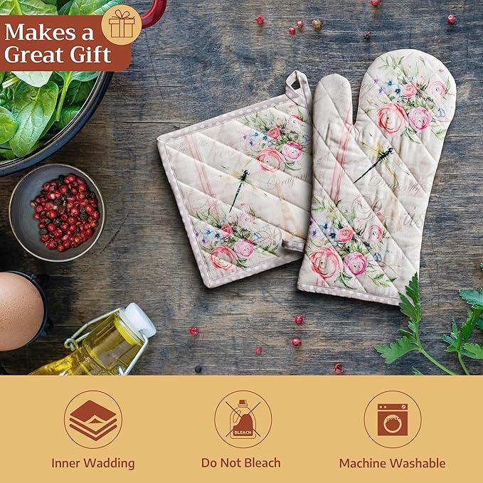 Maison d' Hermine Pot Holders 100% Cotton Heat Resistant Potholders 8" x 8" Hot Pads with Loop BBQ Cooking Baking Gifts for Mothers Day Handling Hot Pans Spring/Summer (Pack of 1, Champ De Mars)