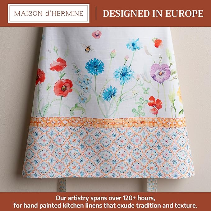 Maison d' Hermine 100% Cotton Apron for women with Pocket Kitchen Chef Apron for Men Cooking Mothers Day Gifts