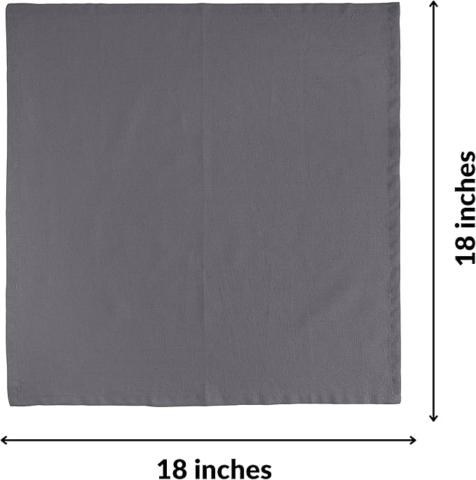 FINGERCRAFT Dinner Cloth Napkin Cotton Linen Blend 12 Pack Natural Premium Quality Mitred Corner for Every Day Use Pre Shrunk and Good Absorbency 18x18 in Easter Color Charcoal