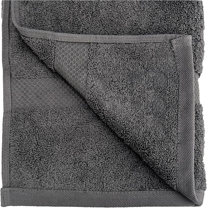 HERCULEAN Premium Bath Towels 24 x 48 Pack of 6 | Quick Dry and Highly Absorbent | 100% Cotton Terry Towels for Bathroom - Perfect for Shower - Pool and Spa - Luxury Soft Towels - Light Grey