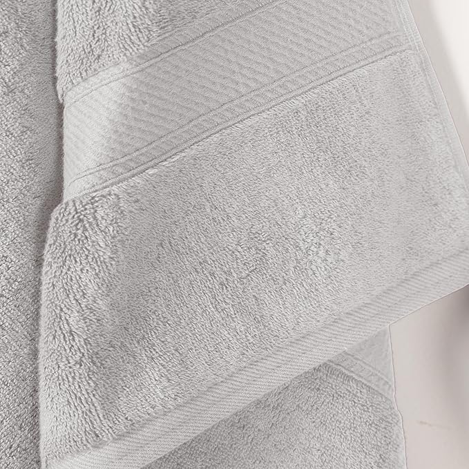 Superior Solid Egyptian Cotton Bath Towel Set, 30" x 55", Silver, 2-Pieces