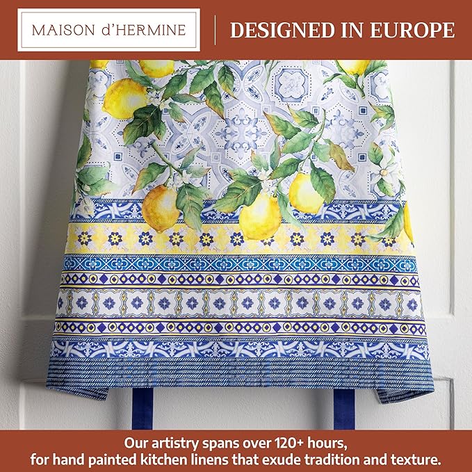 Maison d' Hermine 100% Cotton Apron for women with Pocket Kitchen Chef Apron for Men Cooking Mothers Day Gifts