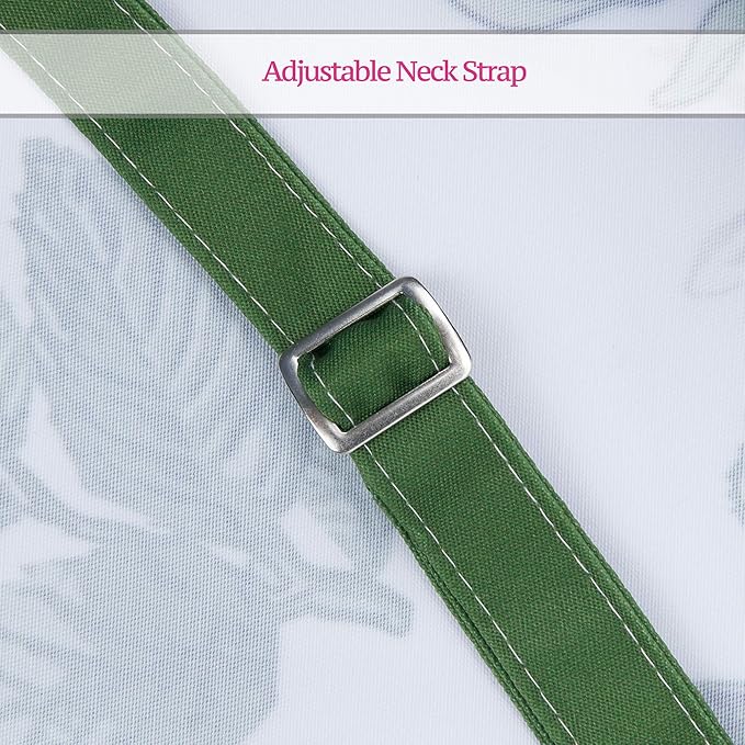 RosieLily Herb Aprons for Women with Pockets Floral Apron Green Apron Cute Kitchen Apron for Cooking Baking Gardening Grilling BBQ Gardening Gifts for Women Leaves Plants Botanical
