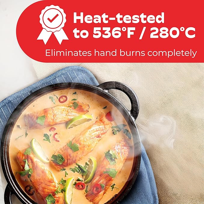 Big Red House - Silicone Pot Holders - Set of 2 Blue Denim - 10x3 - Heat Resistant to 536°F / 280°C, Kitchen Protectors, Hot Pans, Baking, Professional Grade Cooking Mitts