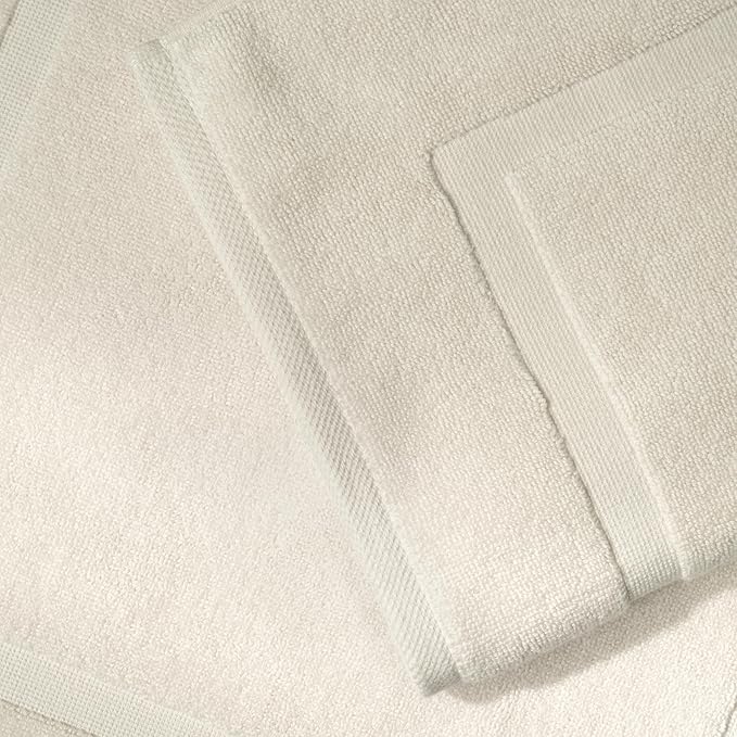 SALBAKOS 100% Turkish Cotton Bath Mat Towel Set of 2 Piece Ivory | 20x34 in Large Bath Mats | Luxury Hotel Quality, Thick, Absorbent, Quick Dry Bathmats | Made in Turkey (Ivory, 2 Bath Mats)