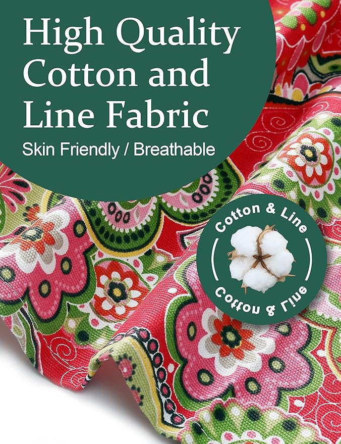 Big Plus Size Aprons for Women with Pockets Cotton Linen Baking Kitchen Cooking