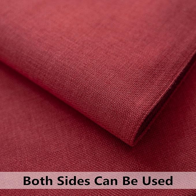 Demetex Red Placemats Set of 8 Fade Resistant Linen Placemats Modern Decorative Table Placemat for Holiday Wedding Birthday, 13x19 inch, Wine Red