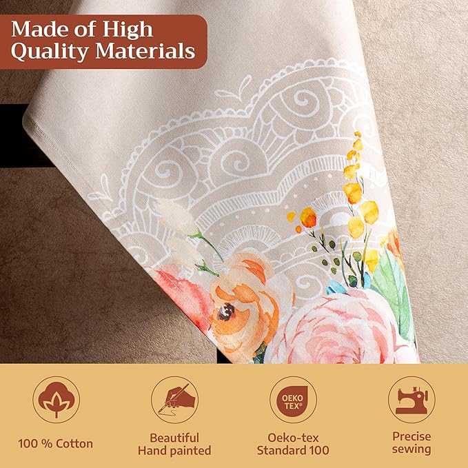 Maison d' Hermine Kitchen Towels Set of 3 100% Cotton 27.50" x 20" Reusable Cloth Tea Dish Towels Absorbent with Hanging Loop for Kitchen Gifts for Mothers Day Spring/Summer (Ibiza - Beige)