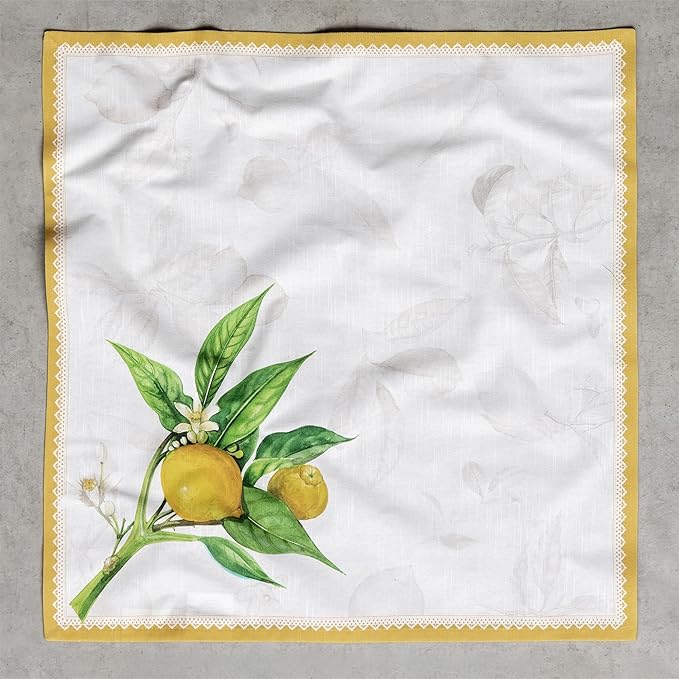 Maison d' Hermine Cloth Napkins Set of 6 100% Cotton Everyday Reusable Square Napkins Cloth Washable Dinner Party Wedding Restaurant Gifts for Mothers Day Spring/Summer (Limoncello, 20" x 20")