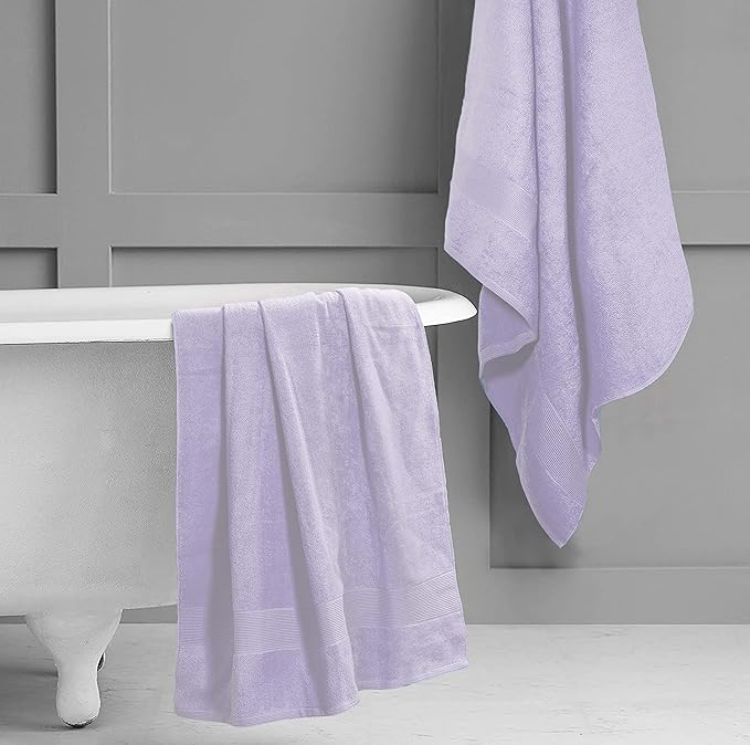 Belizzi Home Premium Cotton Oversized 2 Pack Bath Sheet 35x70-100% Pure Cotton - Ideal for Everyday use - Ultra Soft & Highly Absorbent - Machine Washable - Purple