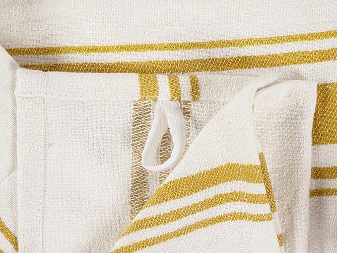KAF Home Assorted Flat Kitchen Towels - Set of 10, 18 x 28 Inch (Honey)