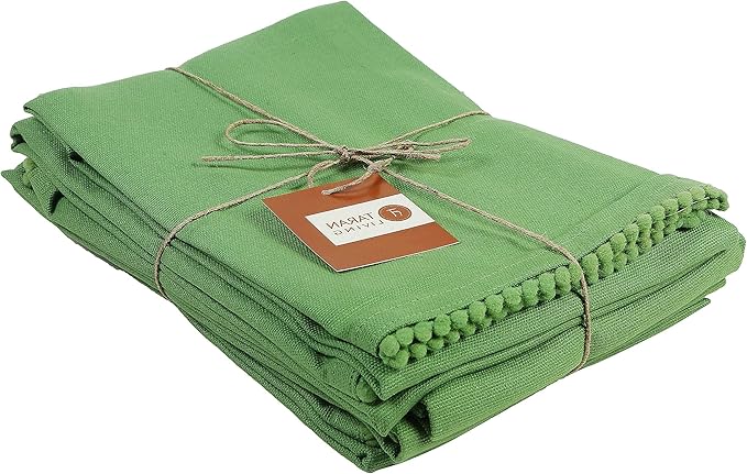 TARAN LIVING Kitchen Towels 100% Cotton Solid Kitchen Dish Cloths, Valentine Decor Kitchen Hand Towel Reusuable Dish Towel for Cleaning & Drying Tea Towels Set 18"x 28", Pack of 6 Green