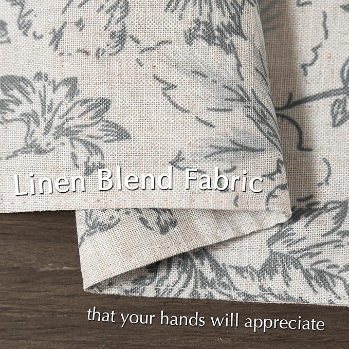 JINCHAN Floral Placemats Set of 4 Farmhouse Linen Placemats Cloth Table Mats Holiday Seasonal Rustic for Kitchen Dining Table Decor Heat Resistant Washable Tablemats 13x19 Inch Gray