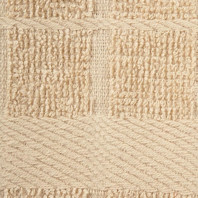 DII Basic Terry Collection Solid Windowpane Dishcloth Set, 12x12, Pebble, 6 Piece