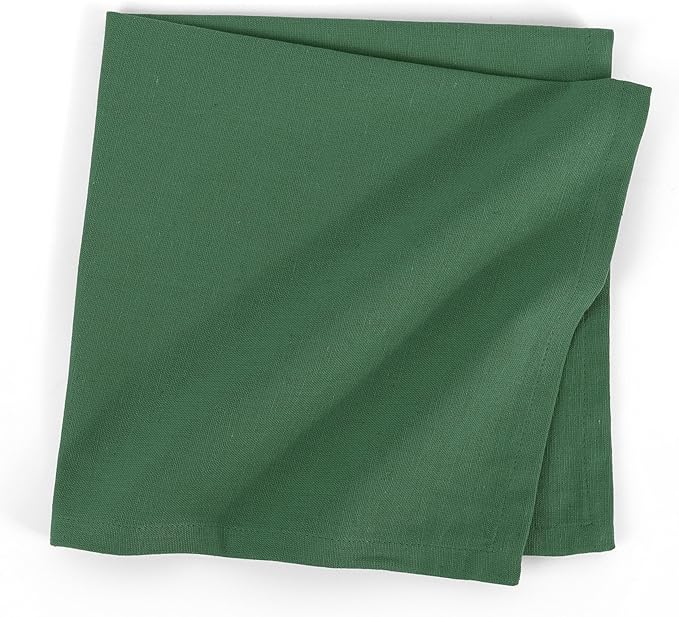 FINGERCRAFT Dinner Cloth Napkin Cotton Linen Blend 12 Pack Natural Premium Quality Mitred Corner for Every Day Use Pre Shrunk and Good Absorbency 18x18 in Easter Color Eden Green