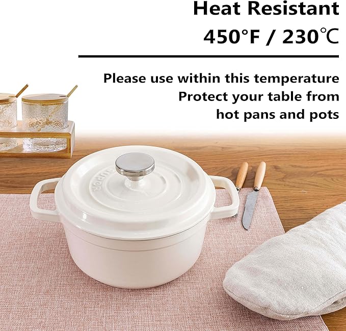 Home Brilliant Placemats Set of 8 Heat Resistant Dining Table Place Mats for Kitchen Table Party Dinner Spring Decorations, 13 x 19 inches, Apricot Pink