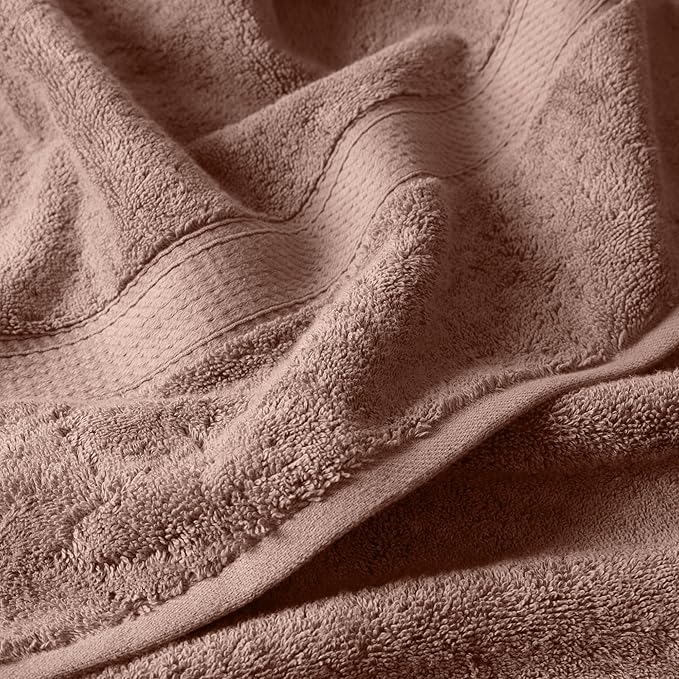 Superior Egyptian Cotton Pile 3-Piece Towel Set, 1 Bath, 1 Hand, 1 Face Towel/Washcloth, Heavyweight, Ultra Soft Luxury Towels, Thick Plush Essentials, Guest Bath, Spa, Hotel Bathroom, Muted Mauve