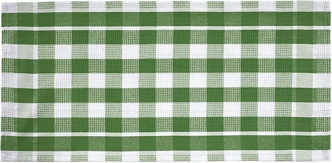 LANE LINEN 100% Cotton Kitchen Dish Cloths, Ultra Soft Absorbent Quick Drying Dish Towels, Multiweave Wash Cloths Dish Towel Sets, 13x28 Inches, 4 Pack - Olive