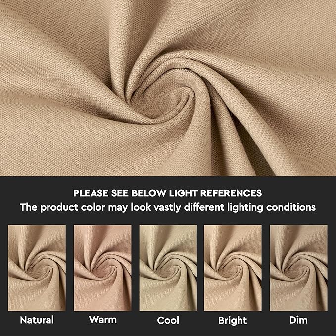 Encasa XO Light Beige Cloth Napkins Set of 6, 17"x17" | Solid Color Cotton Dinner Napkins | Washable & Reusable Wedding Napkins for Holiday Dinners, Party, & Everyday Table Decor
