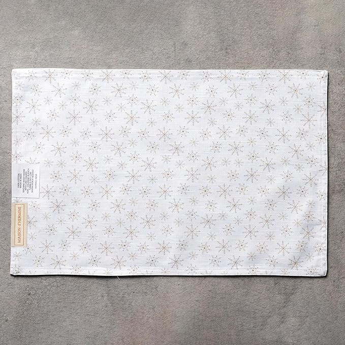 Maison d' Hermine Placemats Set of 4 100% Cotton Washable Cloth Place Mats, Reusable Table Mats for Thanksgiving Christmas Decorations Kitchen Dining Party Wedding Restaurant (Chromo, 13" x 19")