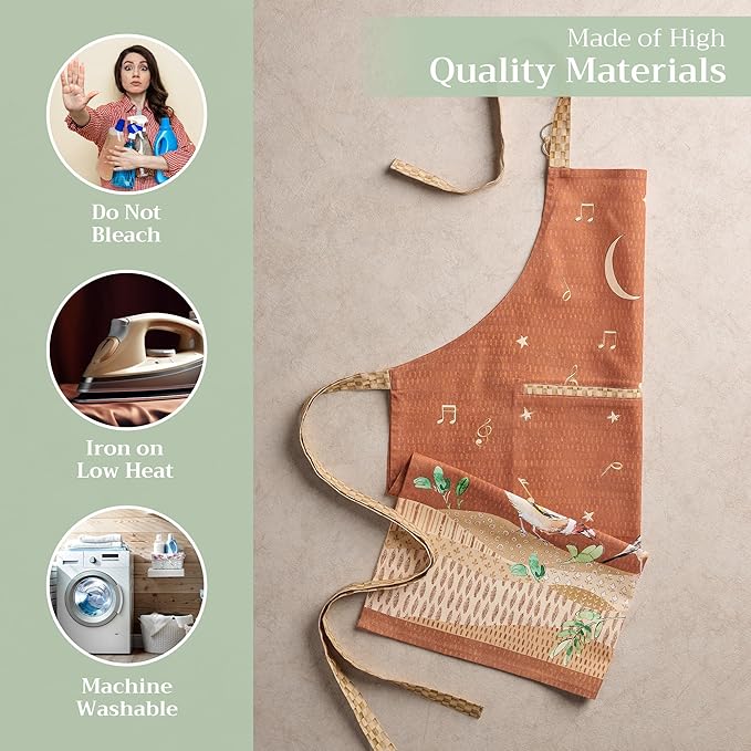 Maison d' Hermine 100% Cotton Apron for women with Pocket Kitchen Chef Apron for Men Cooking Mothers Day Gifts