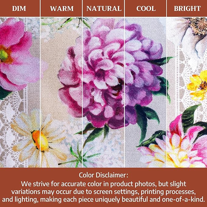 Maison d' Hermine Kitchen Towels Set of 3 100% Cotton 27.50" x 20" Reusable Cloth Tea Dish Towels Absorbent with Hanging Loop for Kitchen Gifts for Mothers Day Spring/Summer (Pivoine)