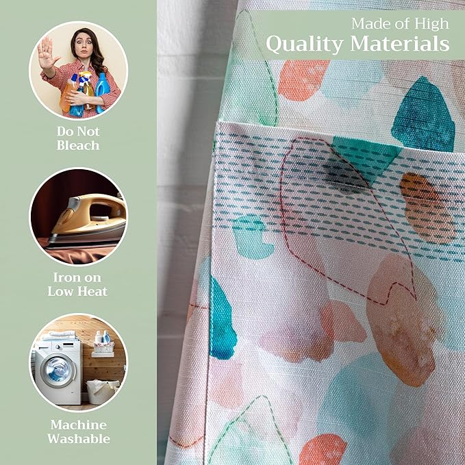 Maison d' Hermine 100% Cotton Apron for women with Pocket Kitchen Chef Apron for Men Cooking Mothers Day Gifts