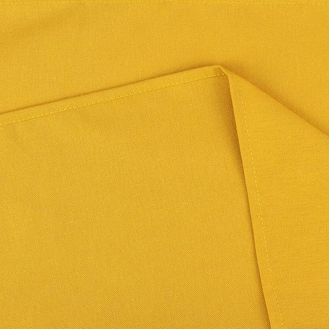 Solid Color Cotton Blended Dinner Cloth Napkins - Set of 12 (17 x 17 inches) - for Events & Home Use (Yellow)