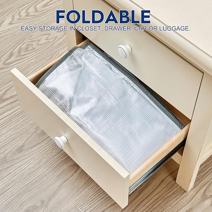 MKOKYD 80L Clear Large Storage Bag, Clothes Storage Containers for Organizing Closet, Bedroom, Underbed, Comforters, Clothing, Blankets, Pillow, Foldable Organizer with Sturdy Handle and Zippers (3)