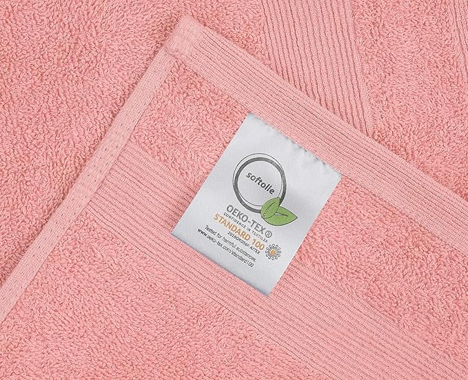Premium Hand Towels Pack of 6 (16" x 30”) 100% Combed Ring Spun Cotton | Highly Absorbent Hand Towels Set | Ultra Soft for Home, Gym & Spa (Pink)