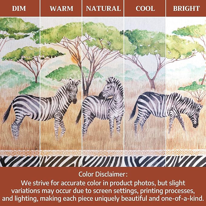 Maison d' Hermine Cloth Napkins Set of 4 100% Cotton Everyday Reusable Square Napkins Cloth Washable Dinner Party Wedding Restaurant Gifts for Mothers Day Spring/Summer (Zebra Life, 18" x 18")