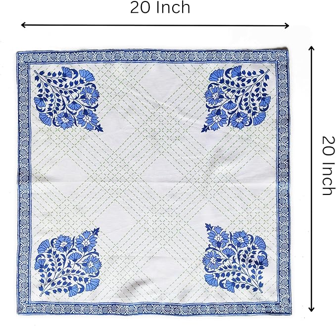 FINGERCRAFT Cloth Napkins, Set of 12 Cotton Linen Blend Printed Dinner Napkins Cloth Mitered Corner Perfect for Parties Dinners Weddings Cocktail Christmas Easter 20x20 Mesh Banquet