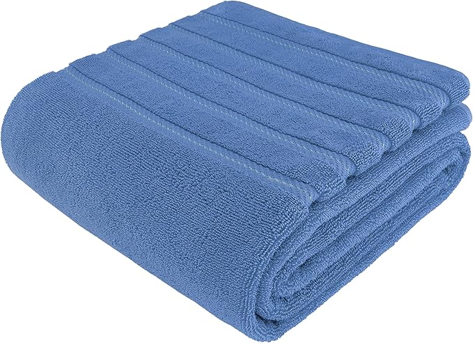 American Soft Linen 35x70 Jumbo Large Bath Towel, 600 GSM 100% Cotton Turkish Bath Sheet, Oversized Luxury Bath Towel for Bathroom Beach and Pool, Electric Blue