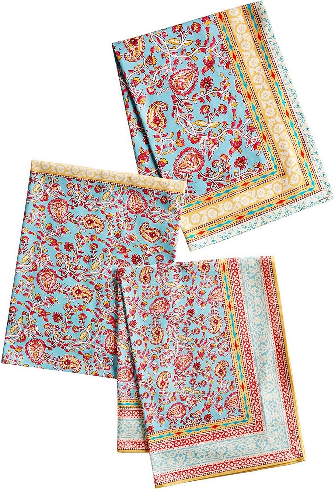 Maison d' Hermine Kitchen Towel 100% Combed Cotton Premium Set of 3 Kitchentowels Tea Towels (20"x27.50") for Table Cleaning, Dining, Buffet Parties & Wedding Use - Lauris