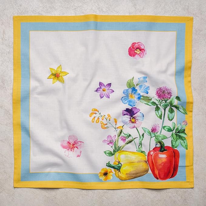 Maison d' Hermine Cloth Napkins Set of 4 100% Cotton Everyday Reusable Square Napkins Cloth Washable Dinner Party Wedding Restaurant Gifts for Mothers Day Spring/Summer (Giverny, 20" x 20")