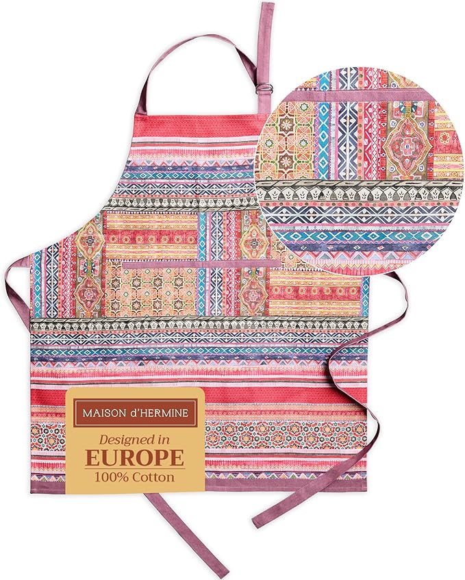 Maison d' Hermine 100% Cotton Apron for women with Pocket Kitchen Chef Apron for Men Cooking Mothers Day Gifts