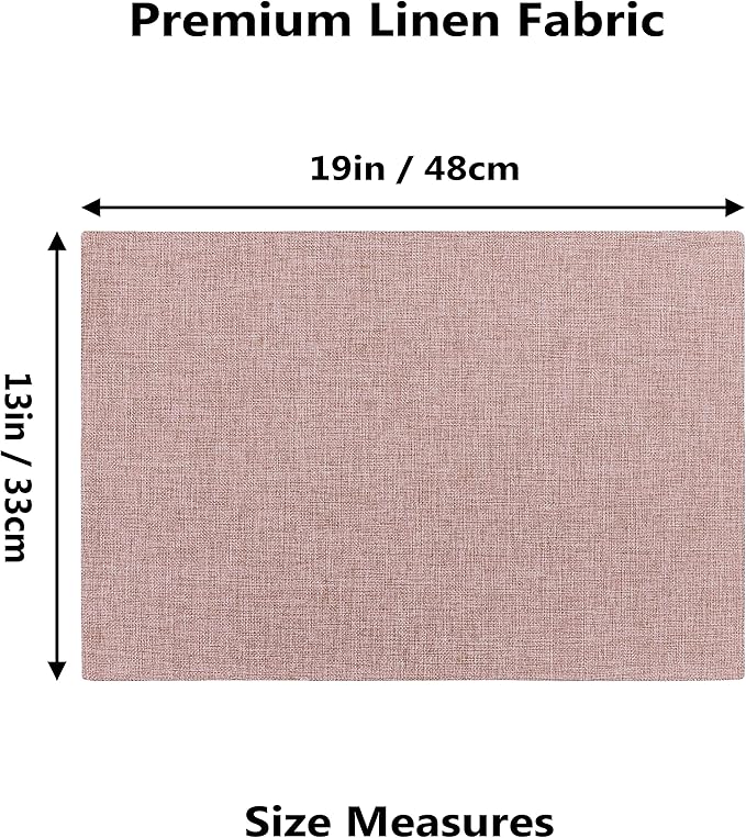 Home Brilliant Placemats Set of 8 Heat Resistant Dining Table Place Mats for Kitchen Table Party Dinner Spring Decorations, 13 x 19 inches, Apricot Pink