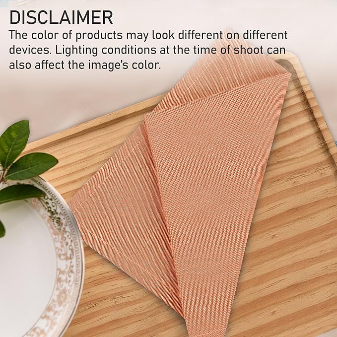 Ruvanti Cloth Napkins Set of 12, 18x18 Reusable Napkins Cloth Washable, Soft & Durable Table Napkin, Poly Cotton Fabric Dinner Napkins for Parties, Christmas, Thanksgiving, Weddings - Orange Peel