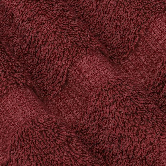 Chakir Turkish Linens 100% Cotton Premium Turkish Towels for Bathroom, 2 Large Bath Towels 36x60, 2 Hand Towels, 2 Washcloths (6-Piece Towel Set, Cranberry)