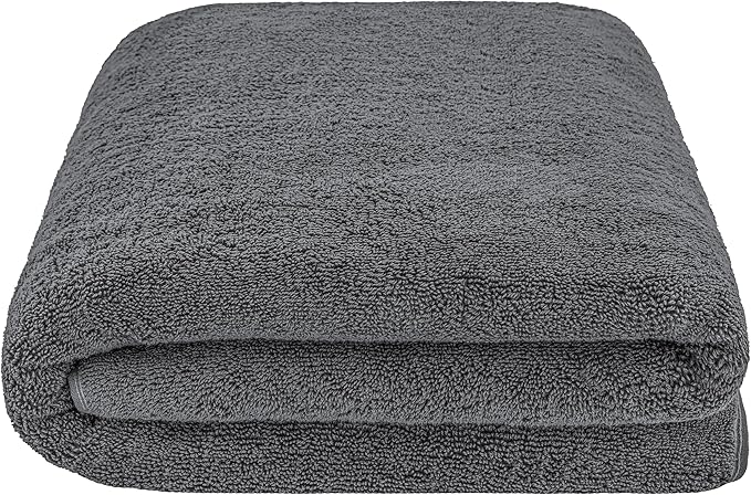 American Soft Linen 100% Cotton 600 GSM Turkish 40x80 Oversized Bath Towel Sheet, Extra Large Adult Towels for Bathroom, Dark Gray Bath Sheet