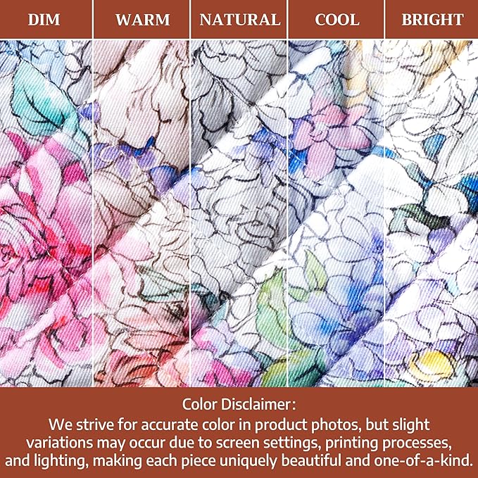 Maison d'Hermine Oven Gloves 100% Cotton Oven Mitt 7" x 13" with Loop Heat Resistant BBQ Cooking Gloves Baking Grilling Gifts for Mothers Day Spring/Summer (Pack of 1, Floral Love)