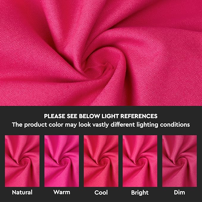 Encasa XO Hot Pink Cloth Napkins Set of 6, 17"x17" | Solid Color Cotton Dinner Napkins | Washable & Reusable Wedding Napkins for Holiday Dinners, Party, & Everyday Table Decor