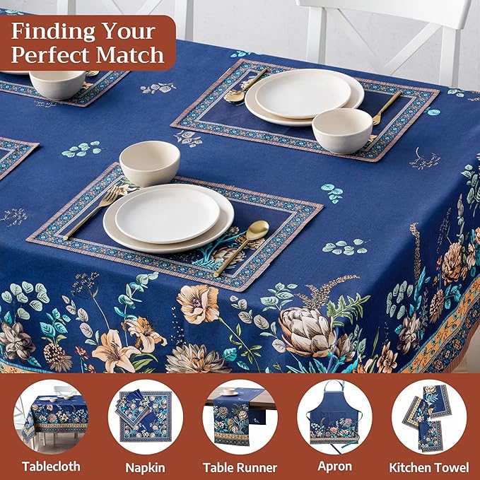 Maison d' Hermine Placemats 100% Combed Cotton Premium Set of 4 Decorative Washable Table Cloth Placemat, Dining, Buffet Parties & Wedding Use Artichoke (13 Inch x 19 Inch)