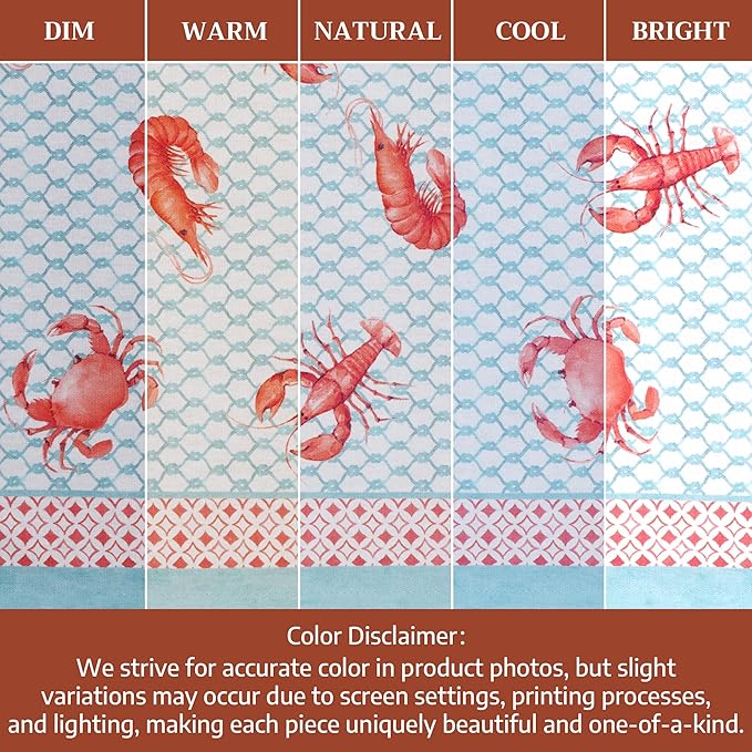 Maison d' Hermine Cloth Napkins Set of 4 100% Cotton Everyday Reusable Square Napkins Cloth Washable Dinner Party Wedding Restaurant Gifts for Mothers Day Spring/Summer (Lobster Love, 18" x 18")