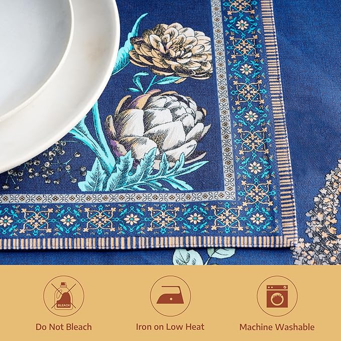 Maison d' Hermine Placemats 100% Combed Cotton Premium Set of 4 Decorative Washable Table Cloth Placemat, Dining, Buffet Parties & Wedding Use Artichoke (13 Inch x 19 Inch)