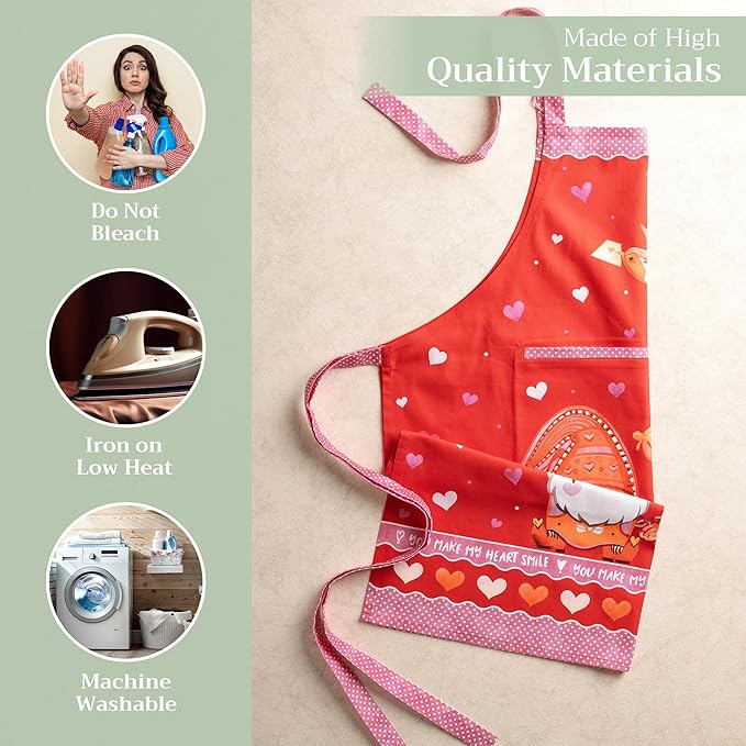Maison d' Hermine 100% Cotton Apron for women with Pocket Kitchen Chef Apron for Men Cooking Mothers Day Gifts