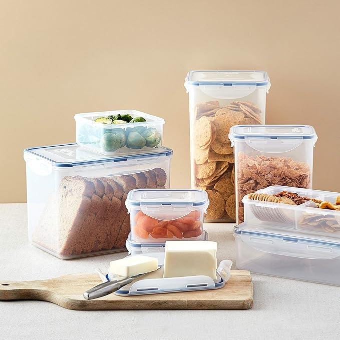 LOCK & LOCK Easy Essentials Food lids (flip-top) / Pantry Storage/Airtight containers, BPA Free, top-16.5 Cup-for Cereal, Clear (Pack of 2)